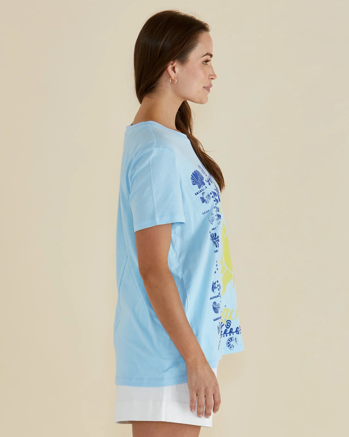 Ellia Crew Tee | La Plage Print
