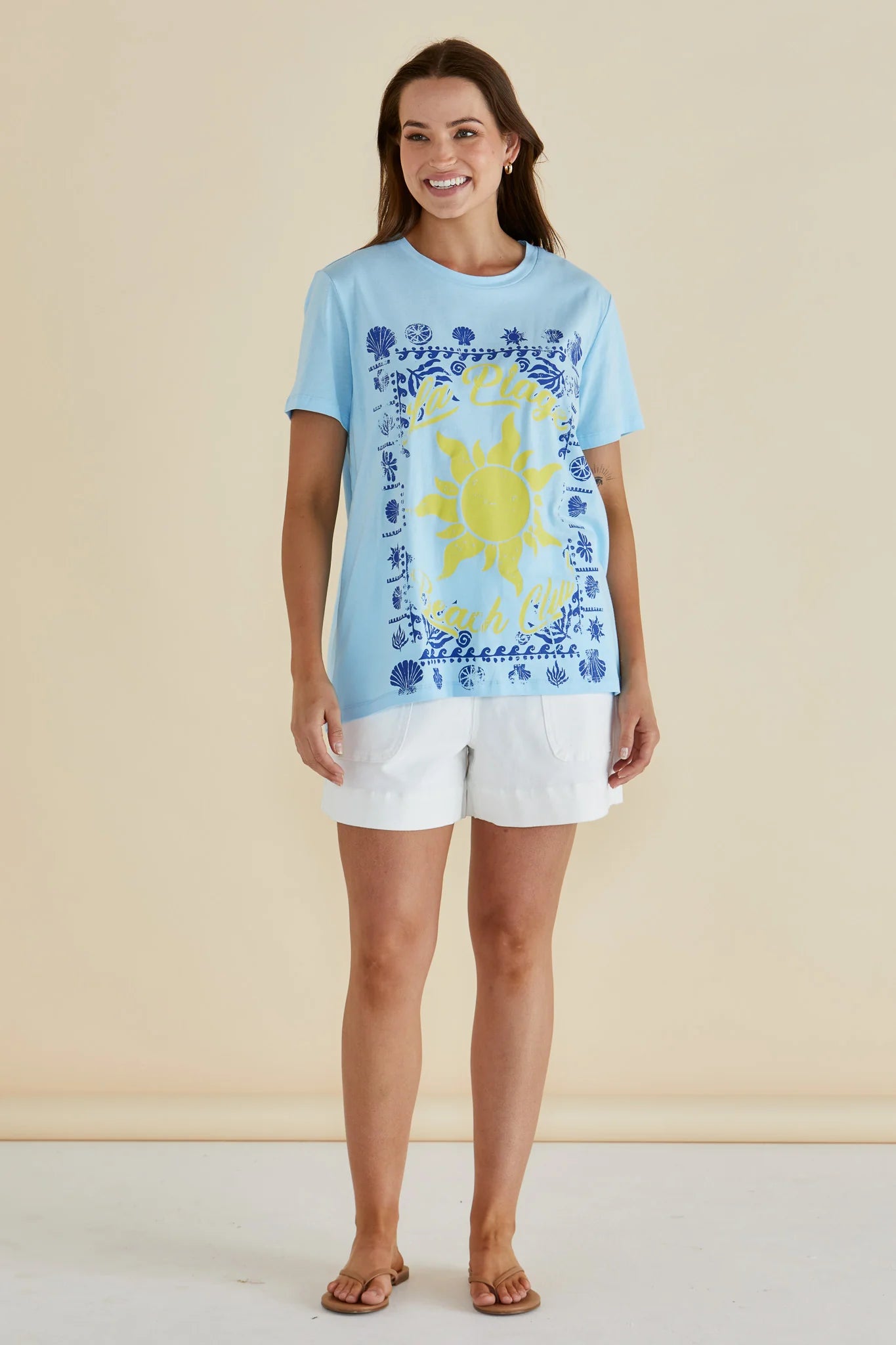 Ellia Crew Tee | La Plage Print