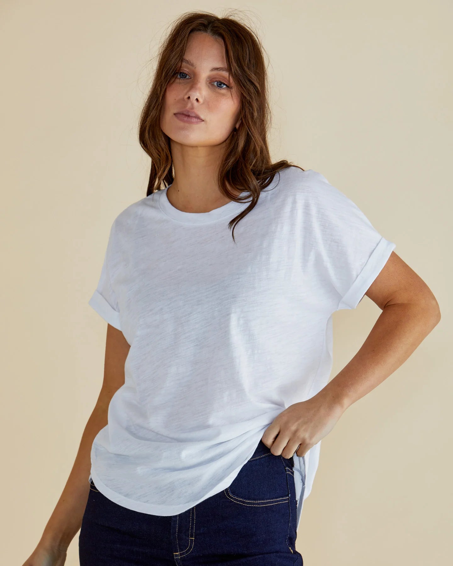 Hailey Short Sleeve Tee | White