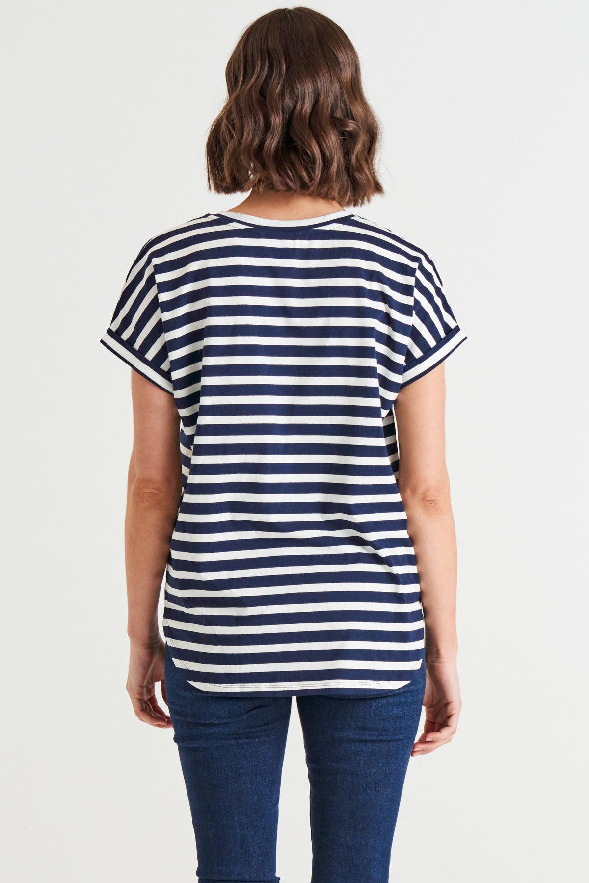 Hailey Short Sleeve Tee | Blue Stripe