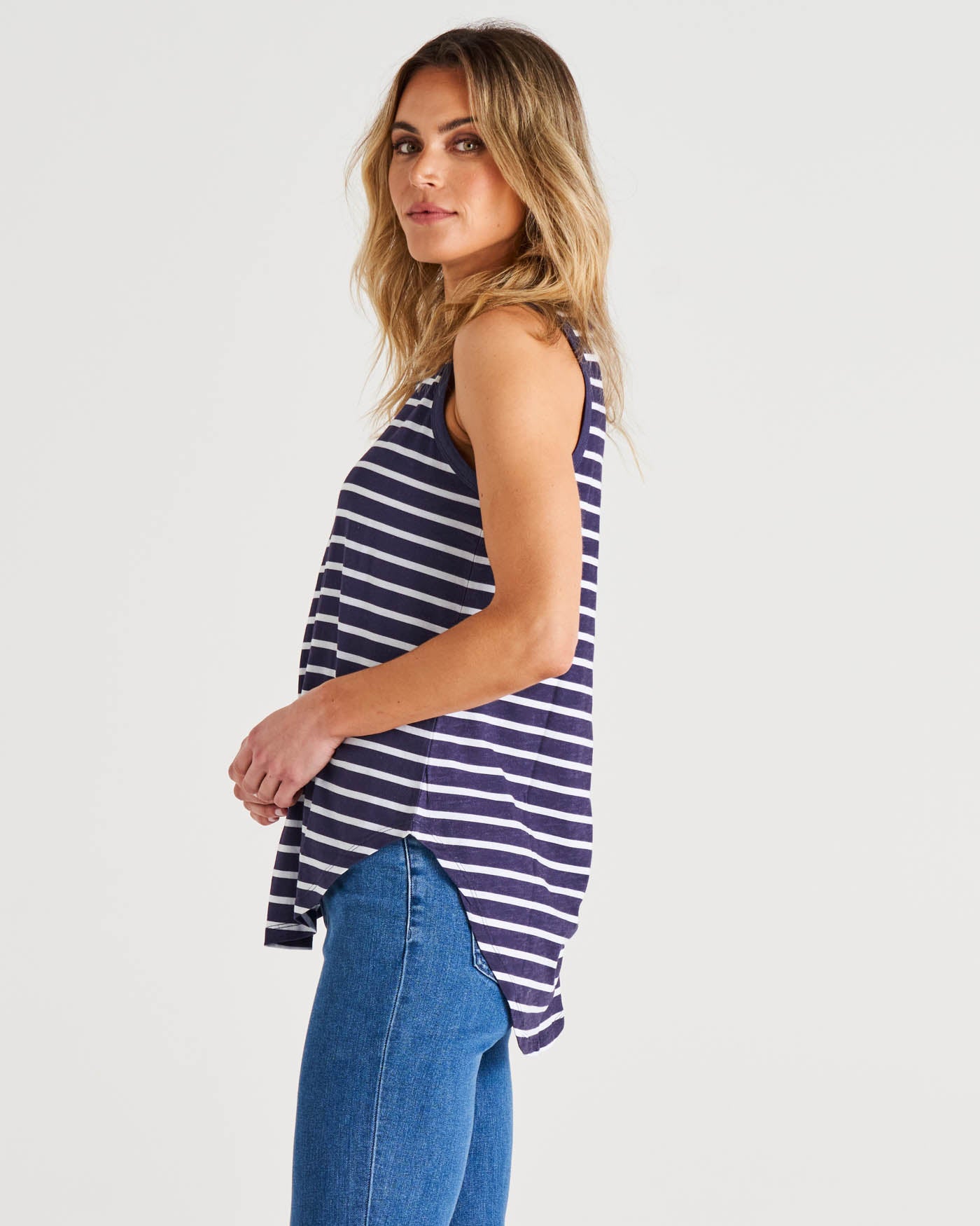 Keira Tank | Dark Blue Stripe