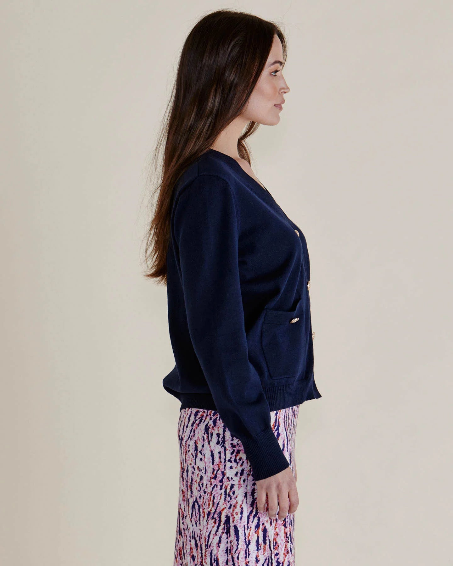 Leon Knit Cardi | Navy