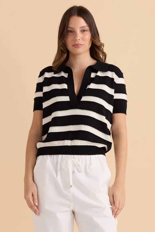 Salford Polo Knit | Cream/Black