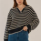 Aberdeen Polo Knit Sweat | Navy Stripe