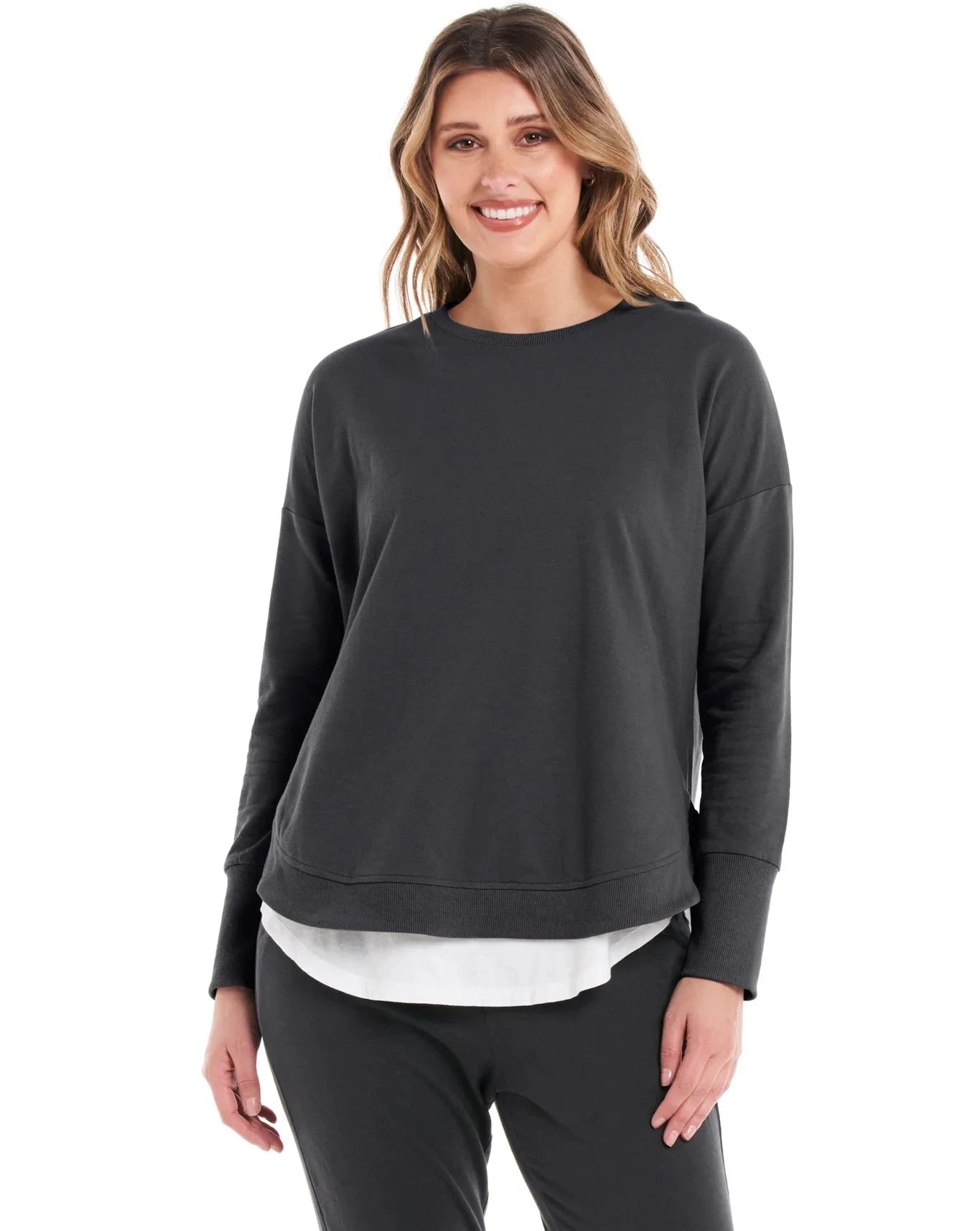 Lucy French Terry Sweat | Gunmetal