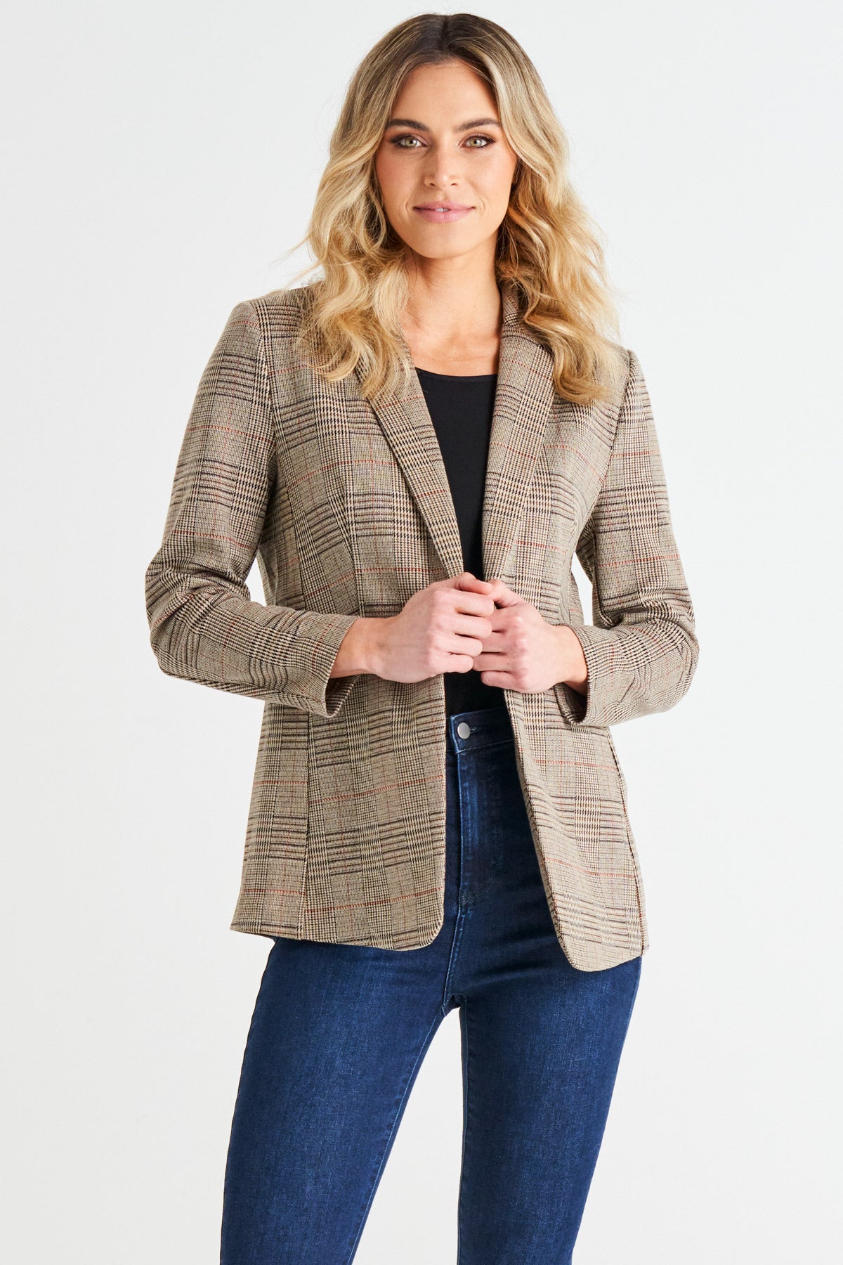 Portsea Blazer | Mocha Plaid