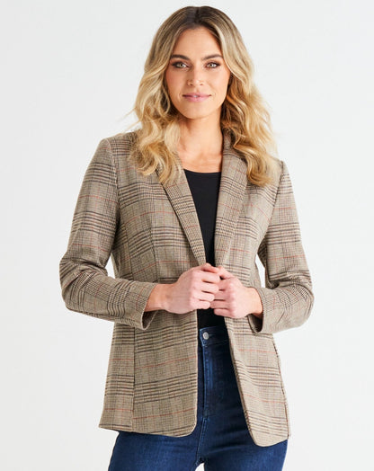 Portsea Blazer | Mocha Plaid