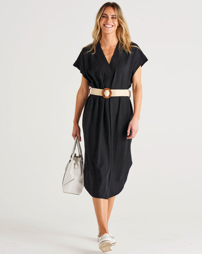 Roma Linen Dress | Black