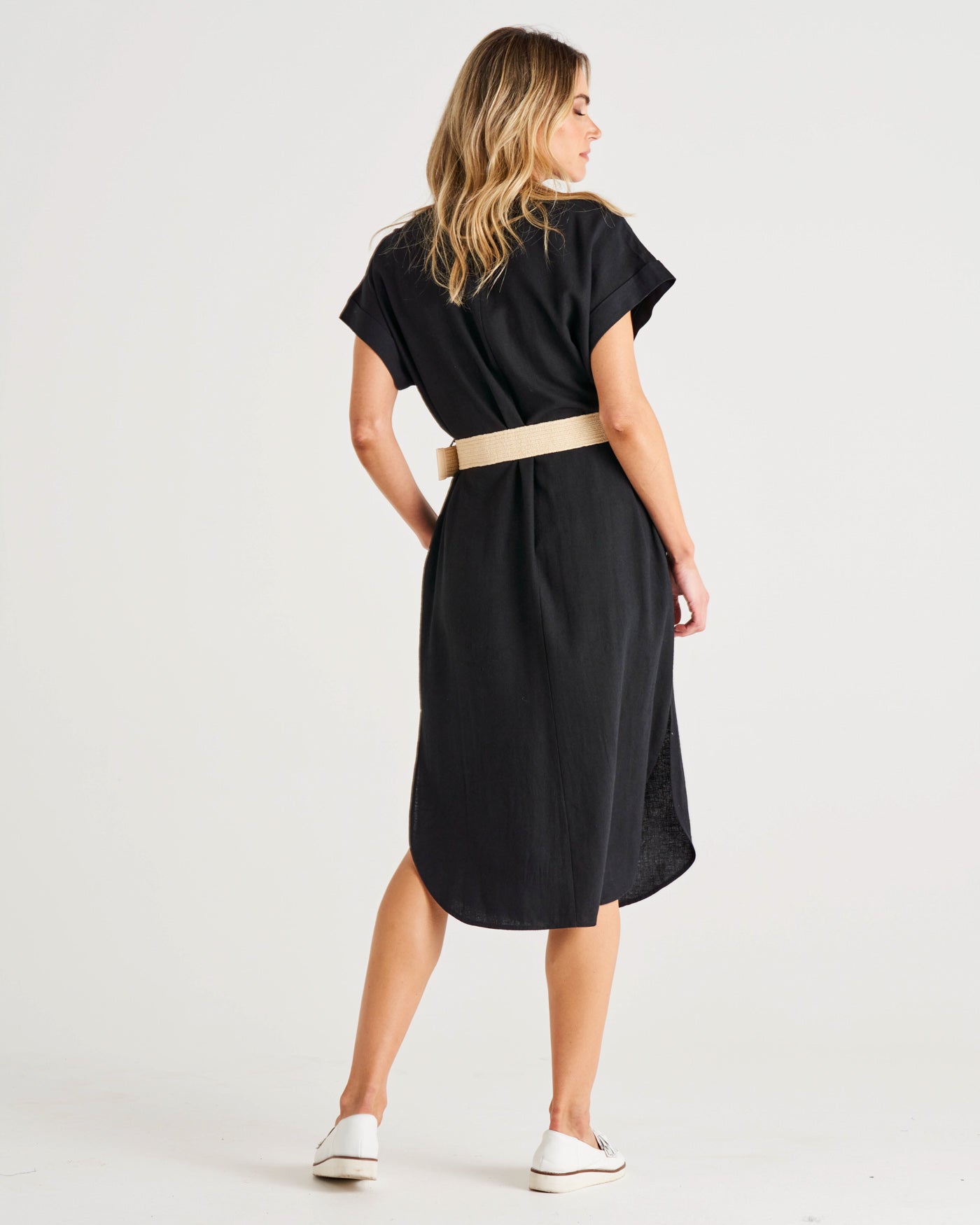 Roma Linen Dress | Black