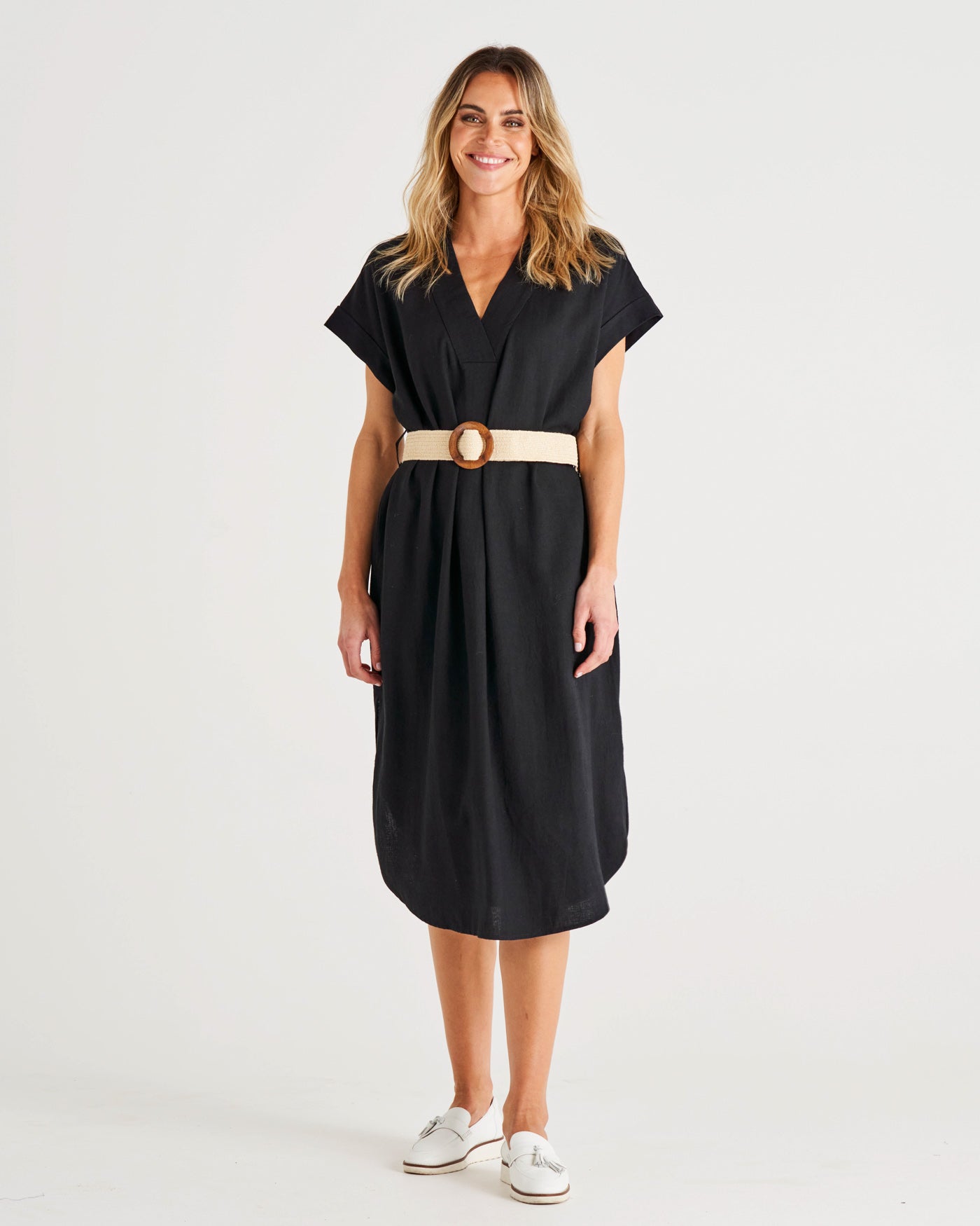 Roma Linen Dress | Black