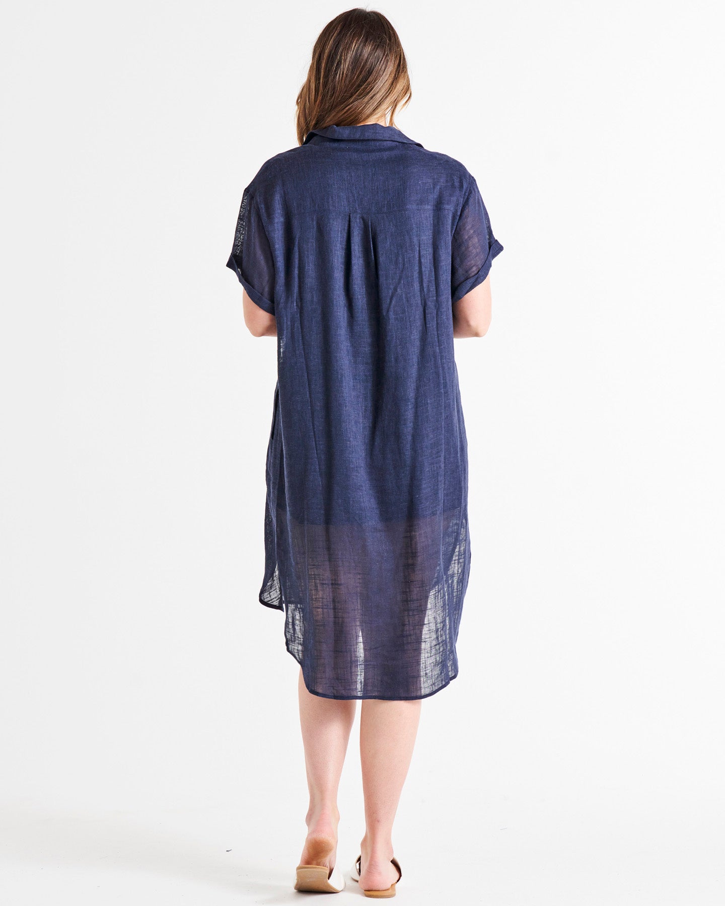 Lani Linen Shirt Dress | Navy