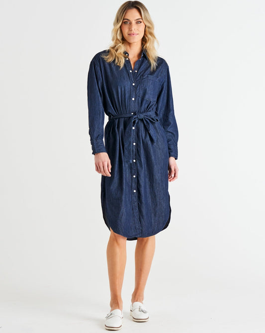 Demi Denim Dress | Dark Ink Blue