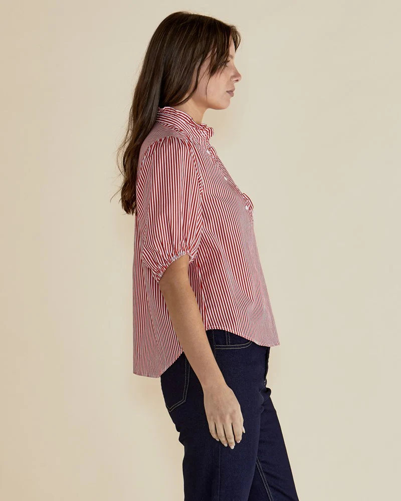 Avery Blouse | Red Stripe