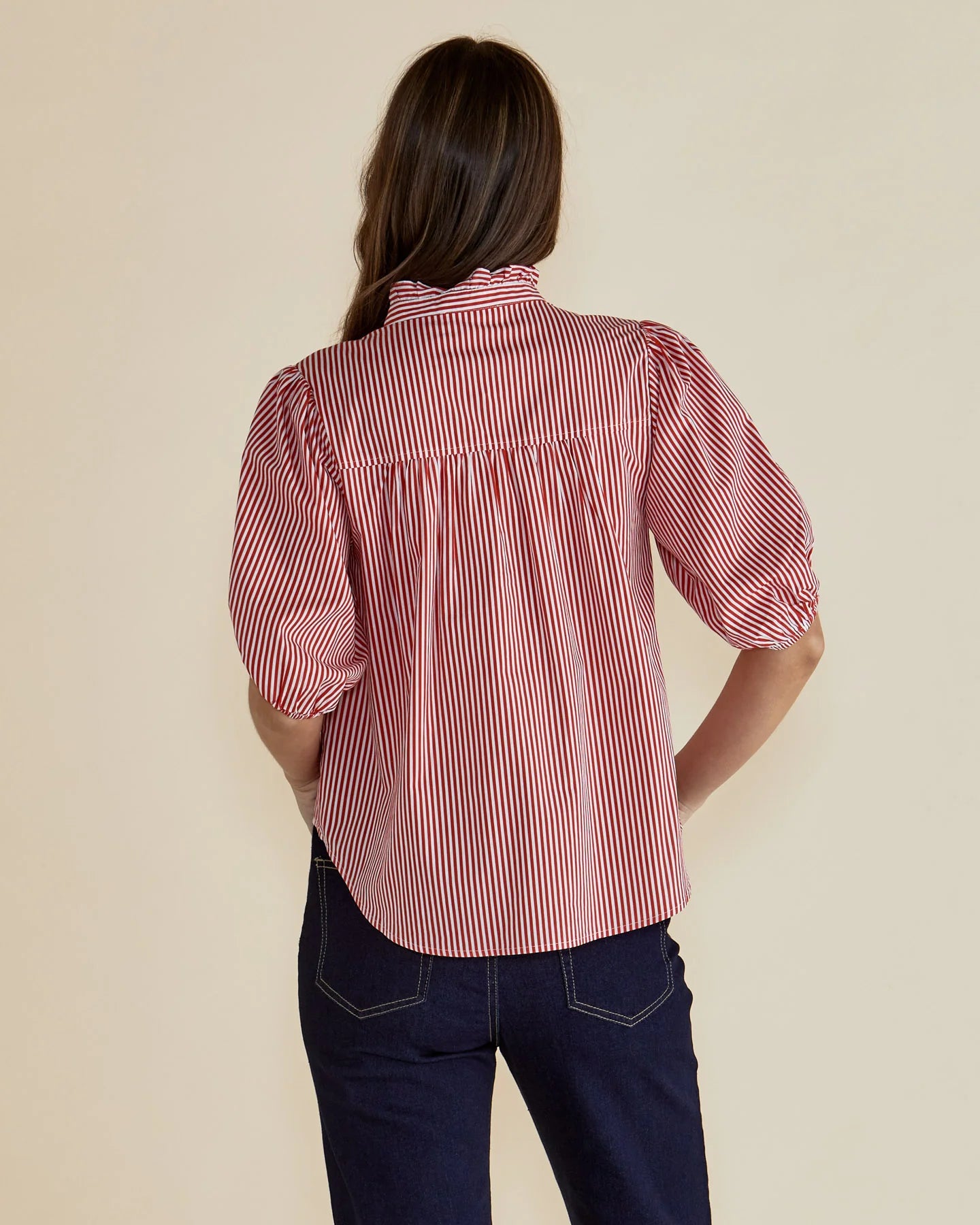 Avery Blouse | Red Stripe