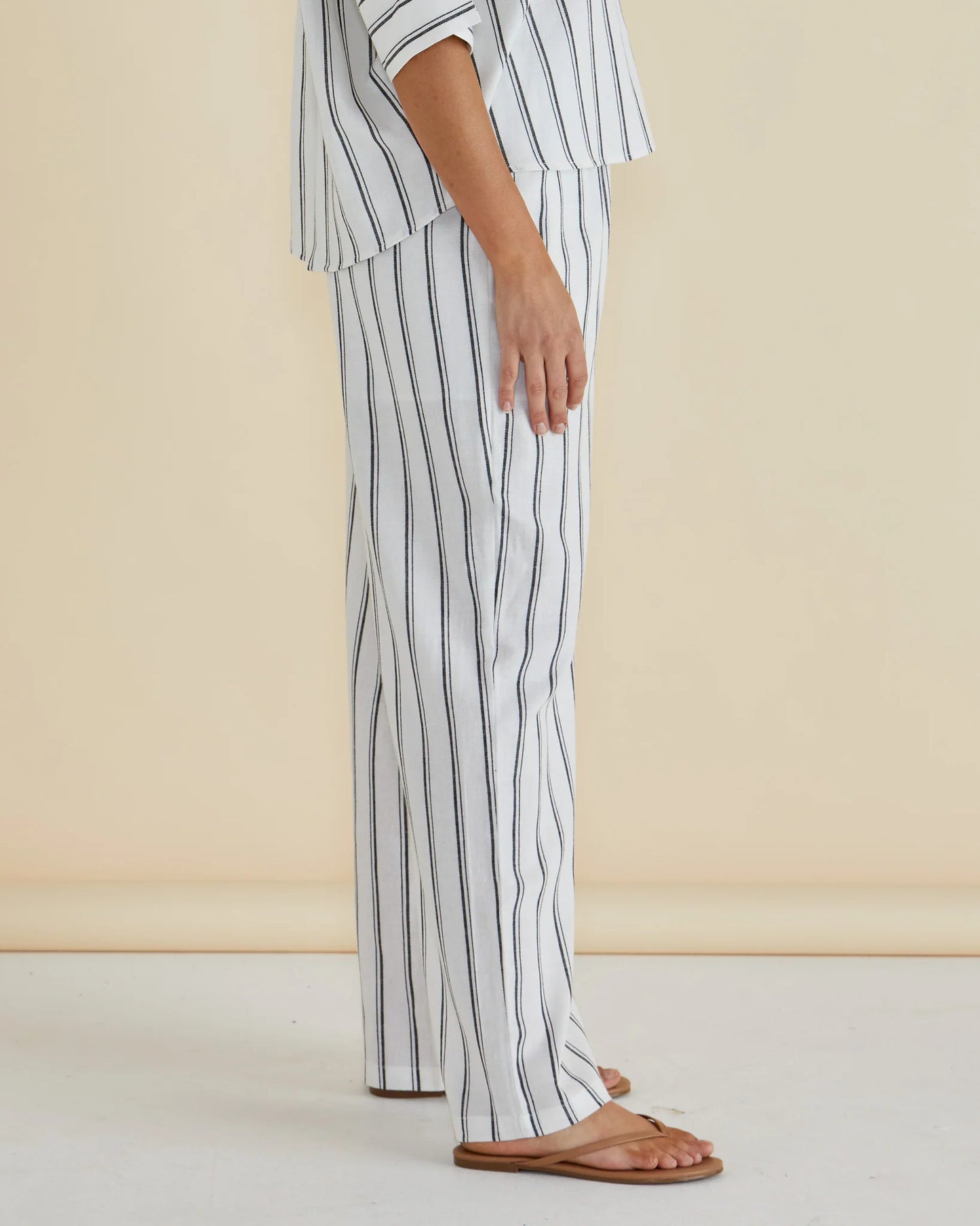 Zaza Relaxed Pant | Black/white Stripe