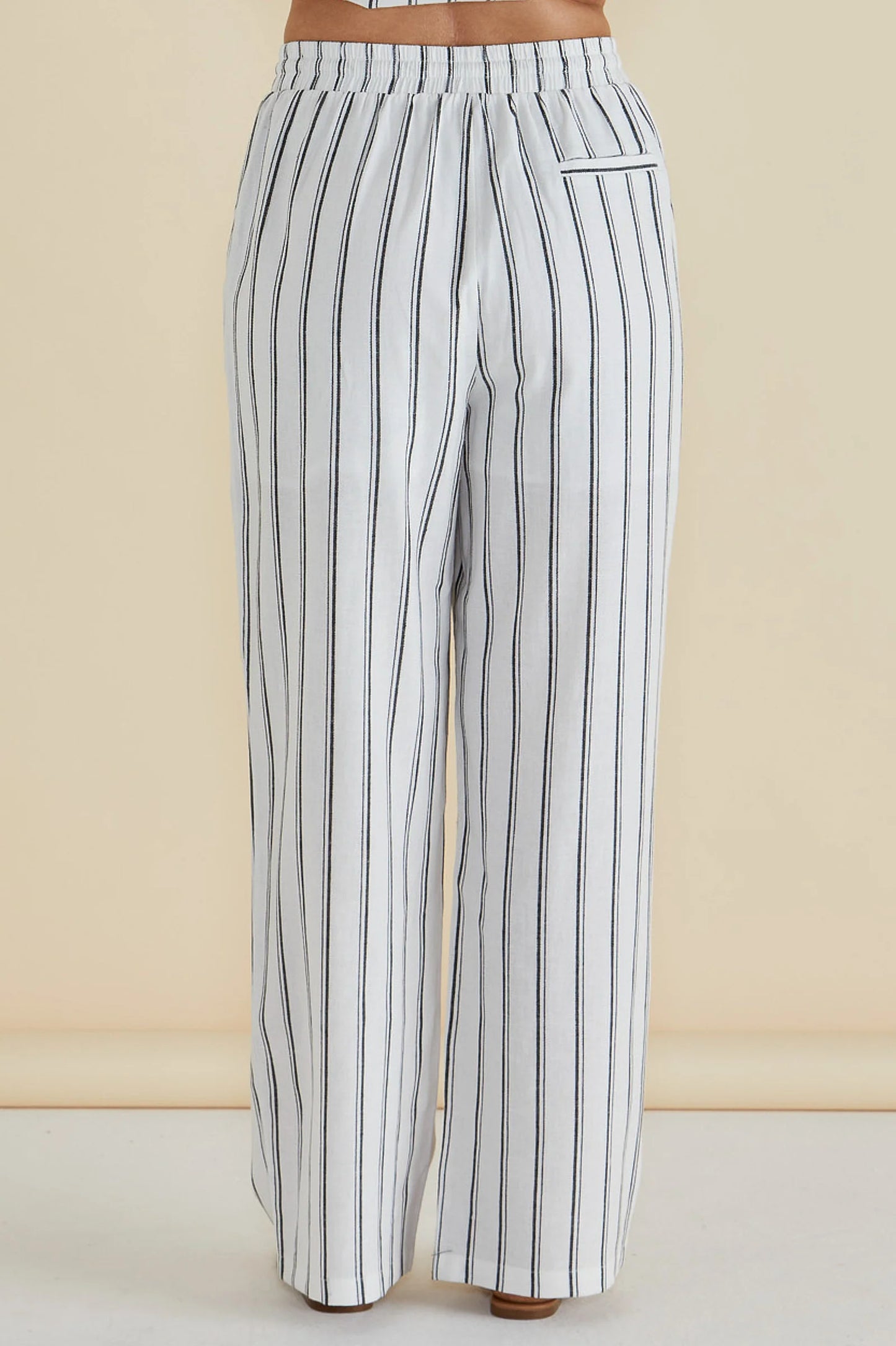 Zaza Relaxed Pant | Black/white Stripe
