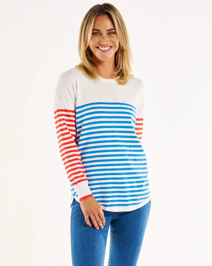 Sophie Knit Jumper | Red/Blue Stripe