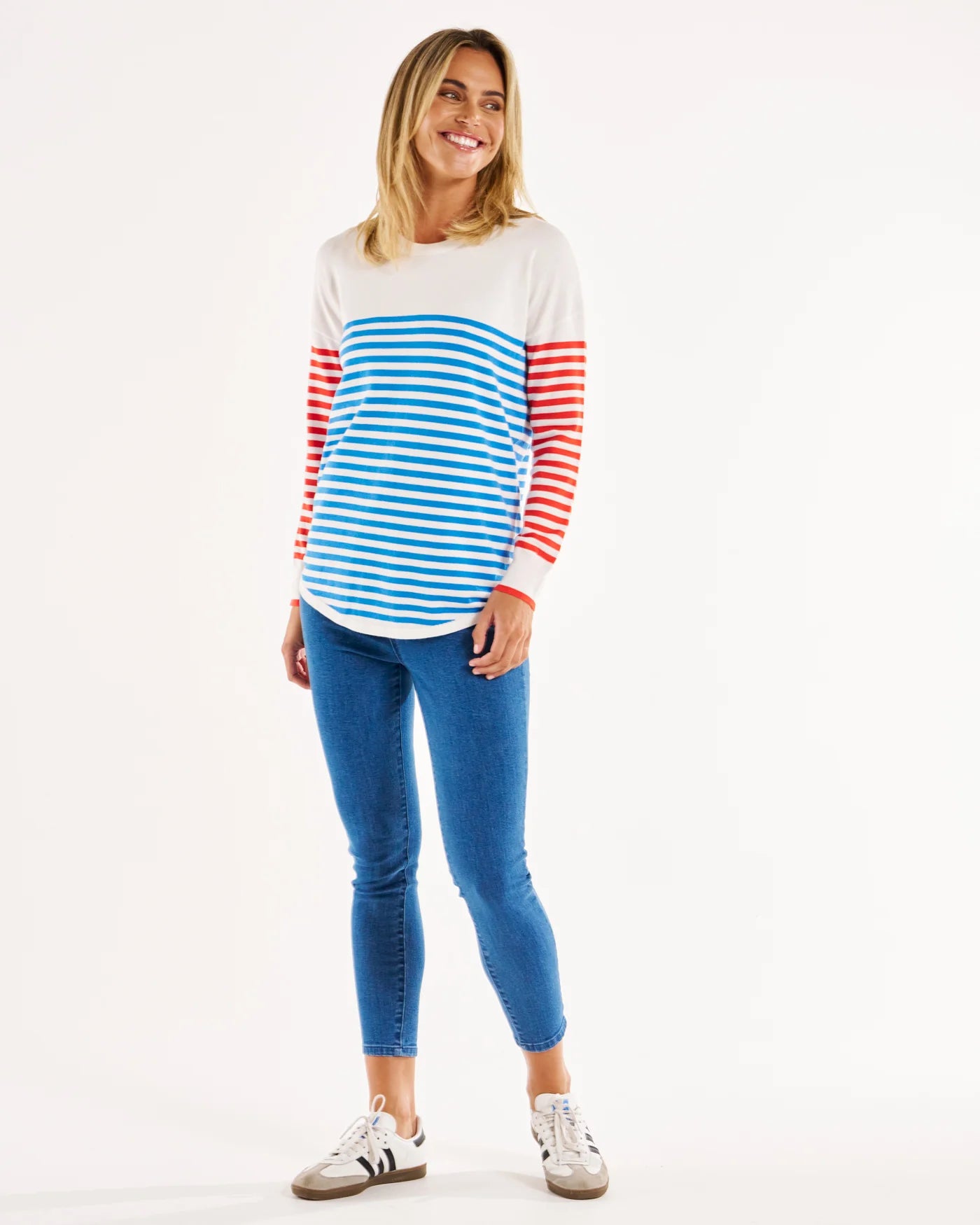 Sophie Knit Jumper | Red/Blue Stripe