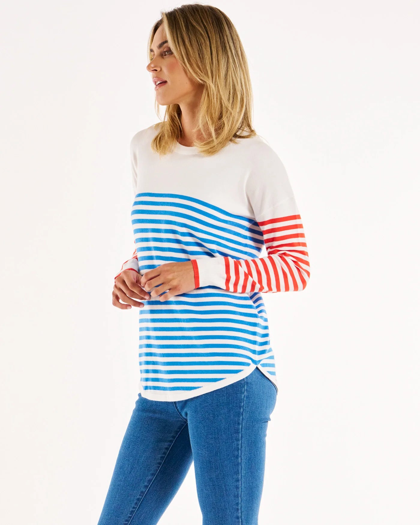 Sophie Knit Jumper | Red/Blue Stripe