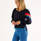 Tori Jumper | Navy Rainbow