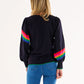 Tori Jumper | Navy Rainbow