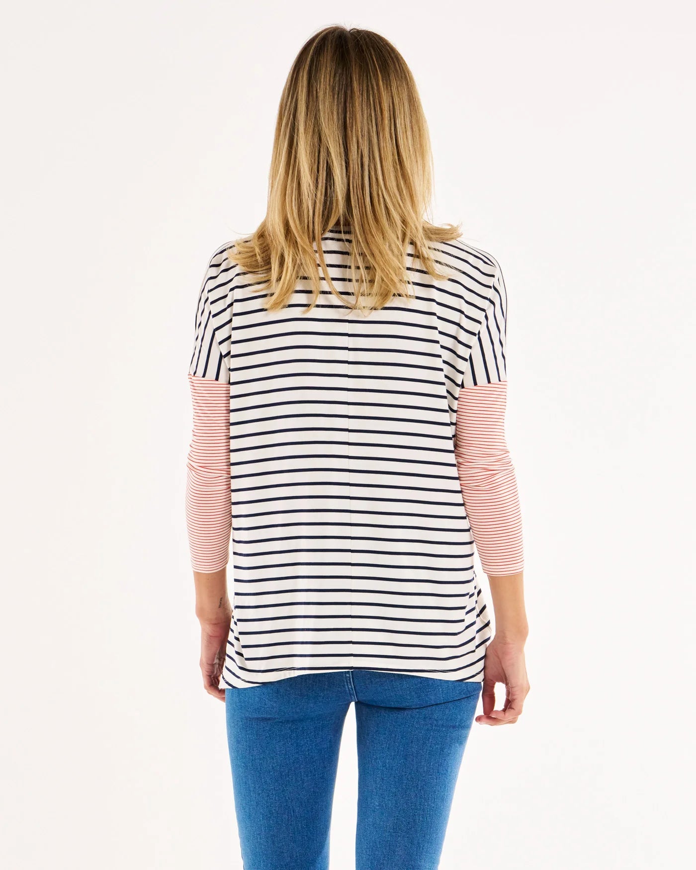 Geneva Tee | Blue/Red Stripe