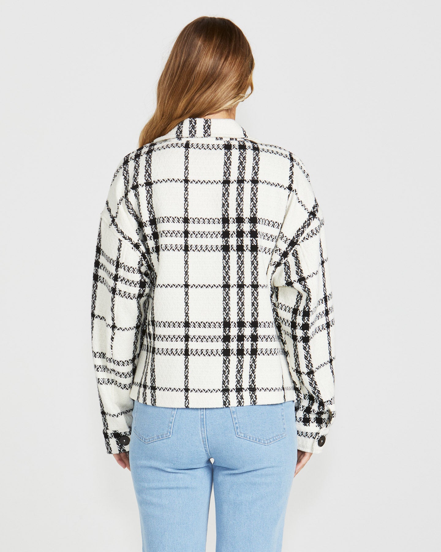 Shira Shacket | Cream Black/Check