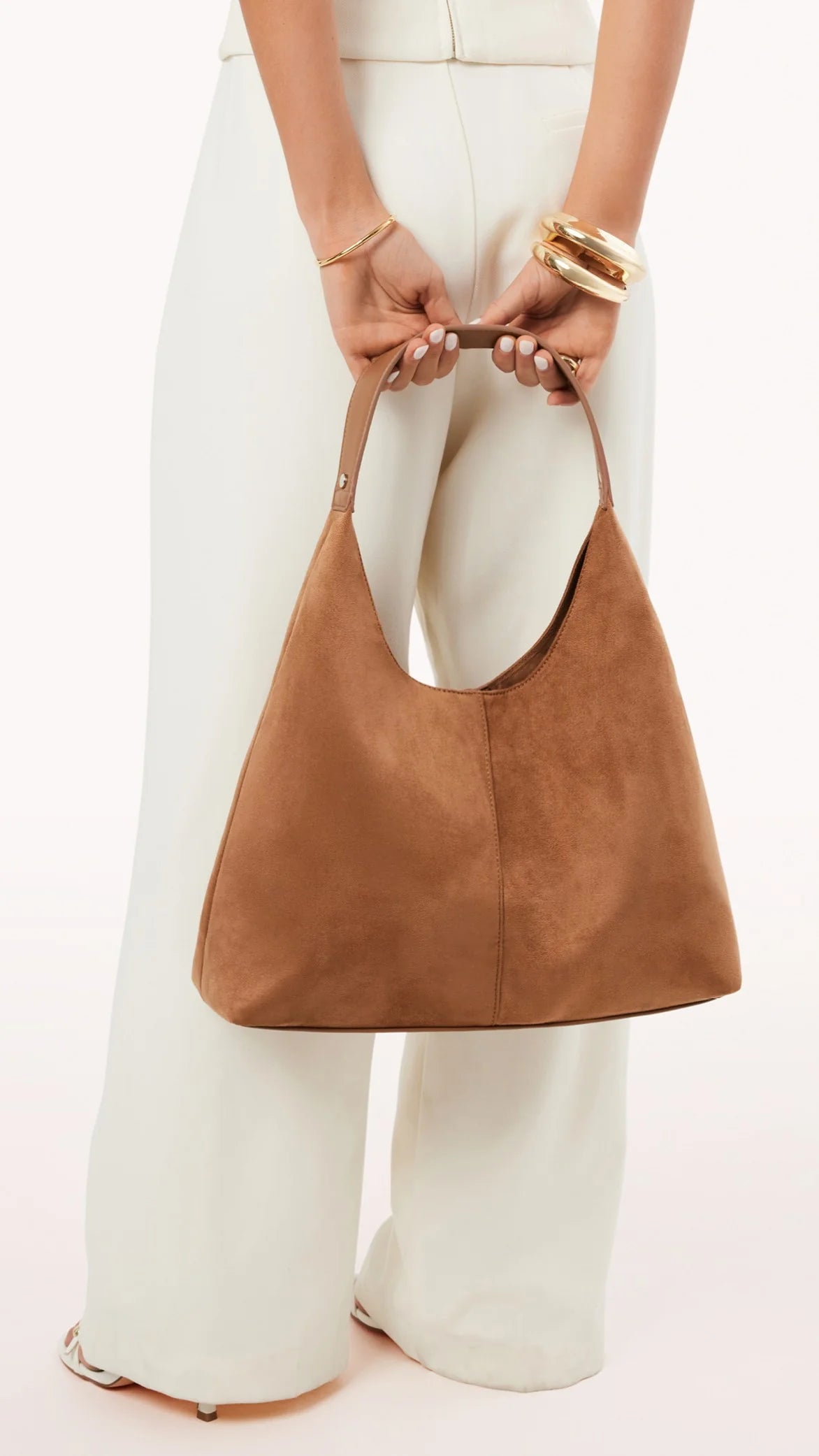 Tammy Shoulder Bag | Dark Tan Suede