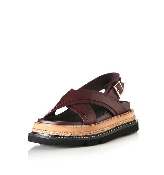 Veena | Burgandy Leather