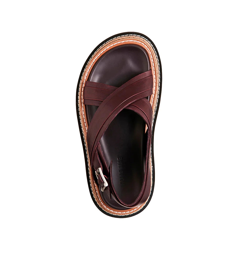 Veena | Burgandy Leather