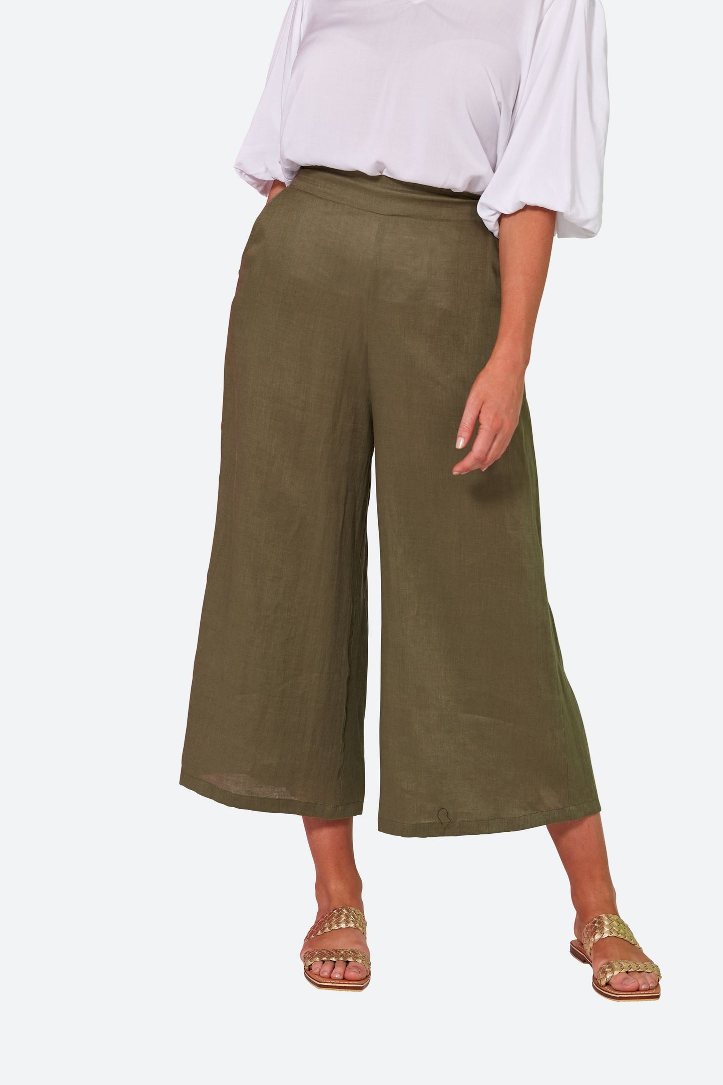 Studio Crop Pant | Khaki Size XS