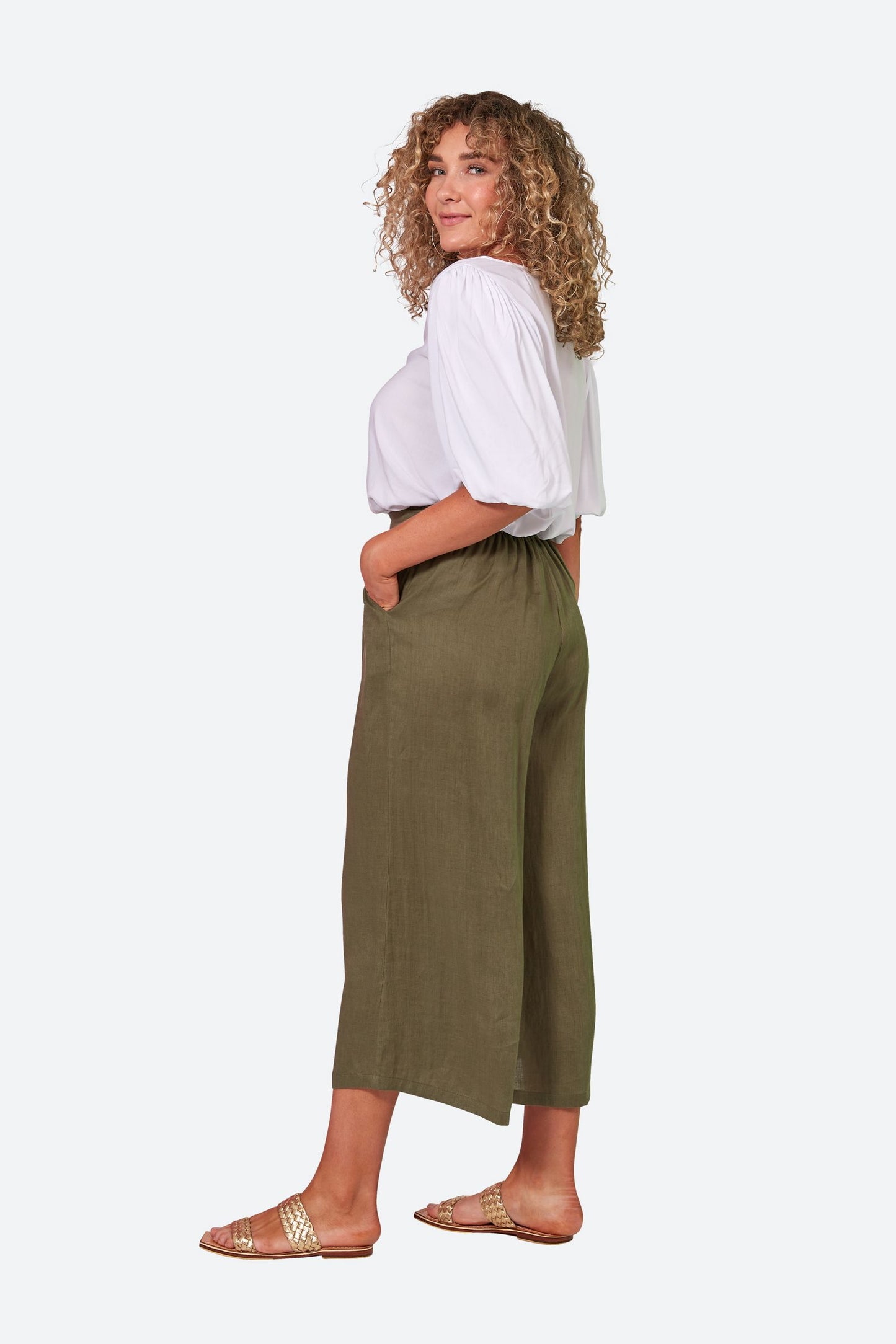 Studio Crop Pant | Khaki Size XS